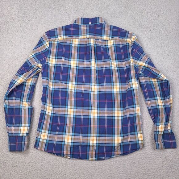 J Crew Shirt Mens Large Blue Tartan Plaid Slim Fit Long Sleeve Button Down - Picture 10 of 12